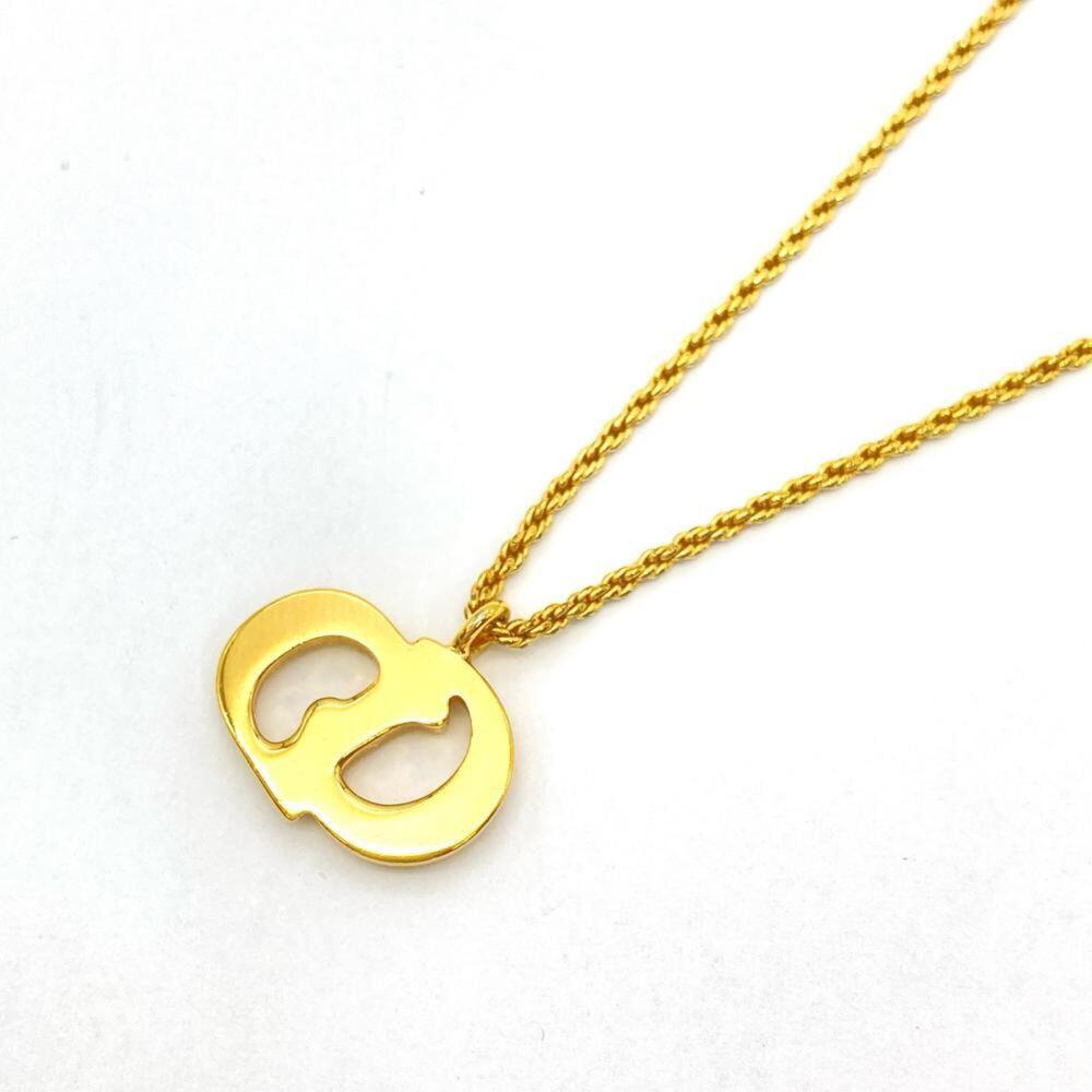 Christian Dior CD Logo Necklace, GP Gold, Women's - Picture 2 of 4
